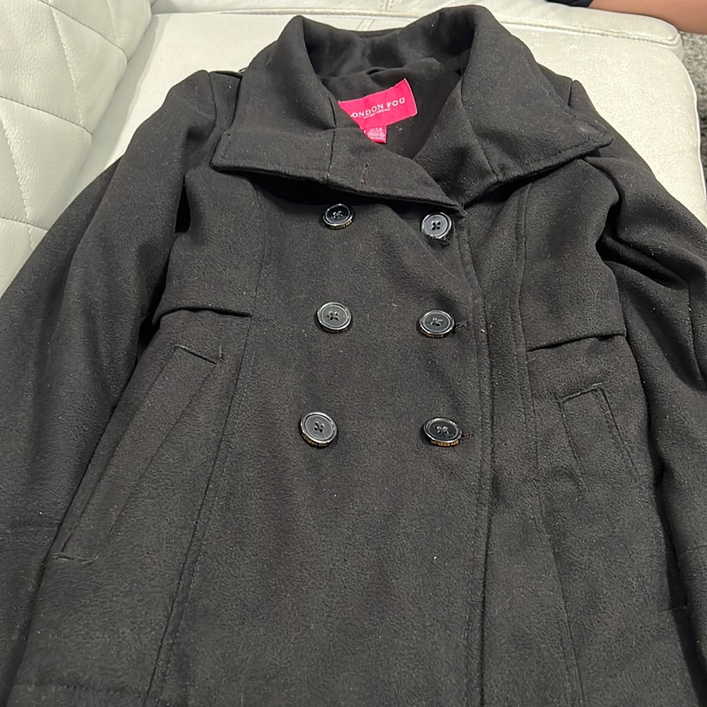 London Fog black pea coat.